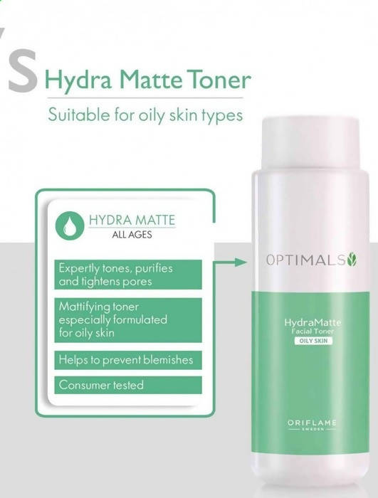 Oriflame Optimals Hydra Matte Facial Toner Oily Skin | Grocsy
