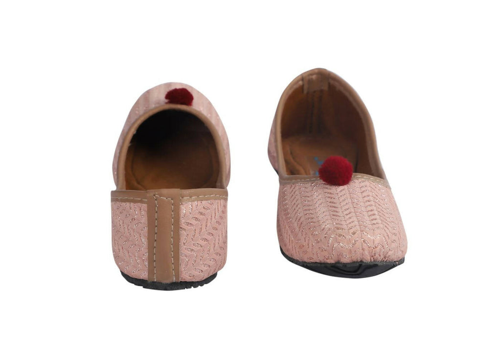 Tiny Bugs Girls Ethnic Wear Juttis - Rose Gold | Grocsy