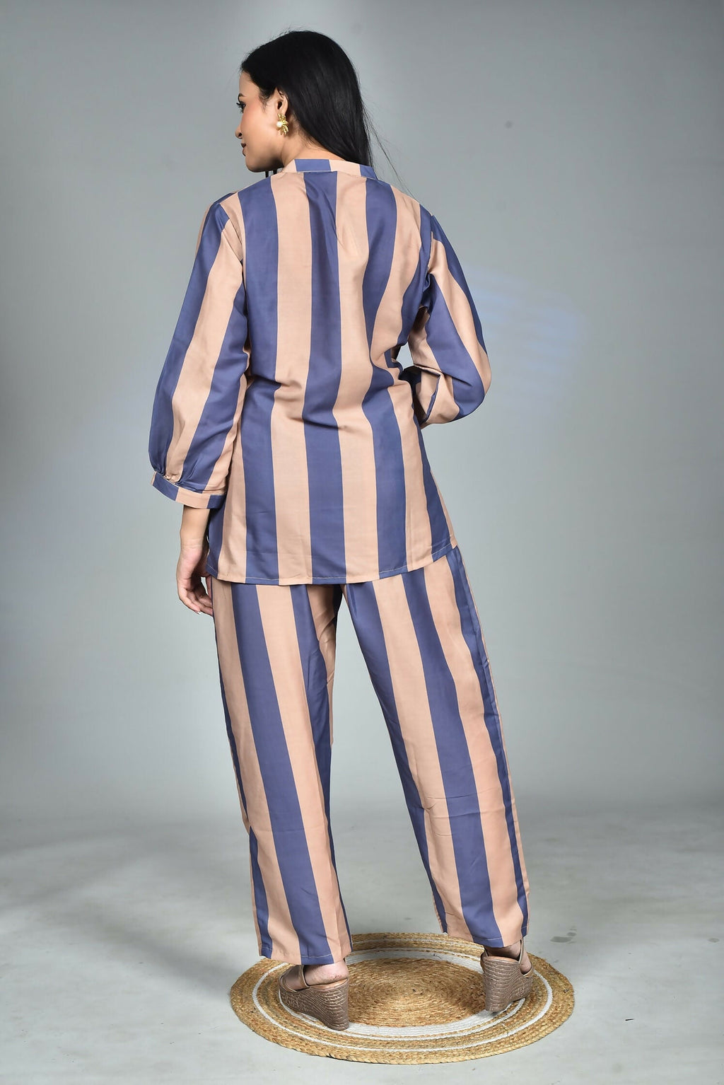 Morchari Digital Print Semi Muslin Co-Ord Set Top & Trouser-Multicolor | Grocsy