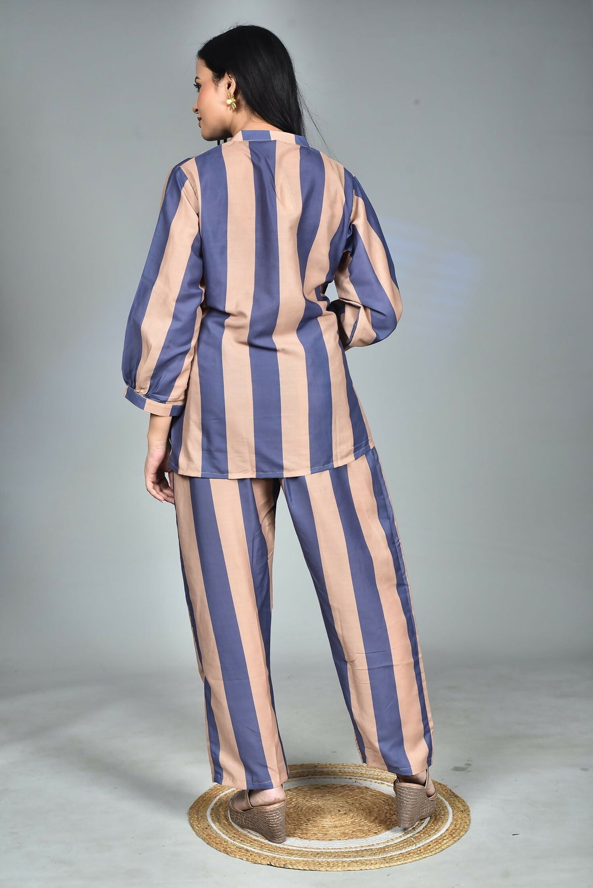 Morchari Digital Print Semi Muslin Co-Ord Set Top & Trouser-Multicolor | Grocsy