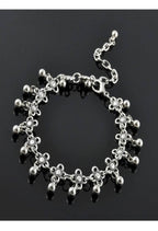 Mominos Fashion Kamal Johar Oxidised Silver Adjustable Anklets | Grocsy