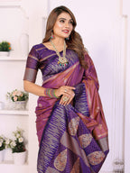 Aastha Fashion Purple South Soft Silk Zari Weaving Saree | Grocsy