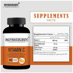 Nutracology Vitamin C 500mg Immunity Booster, Glowing Skin Tablets | Grocsy