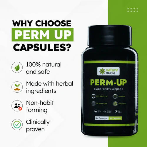 Nature Mania Perm-Up Capsules (Male Sperm Count Booster) | Grocsy