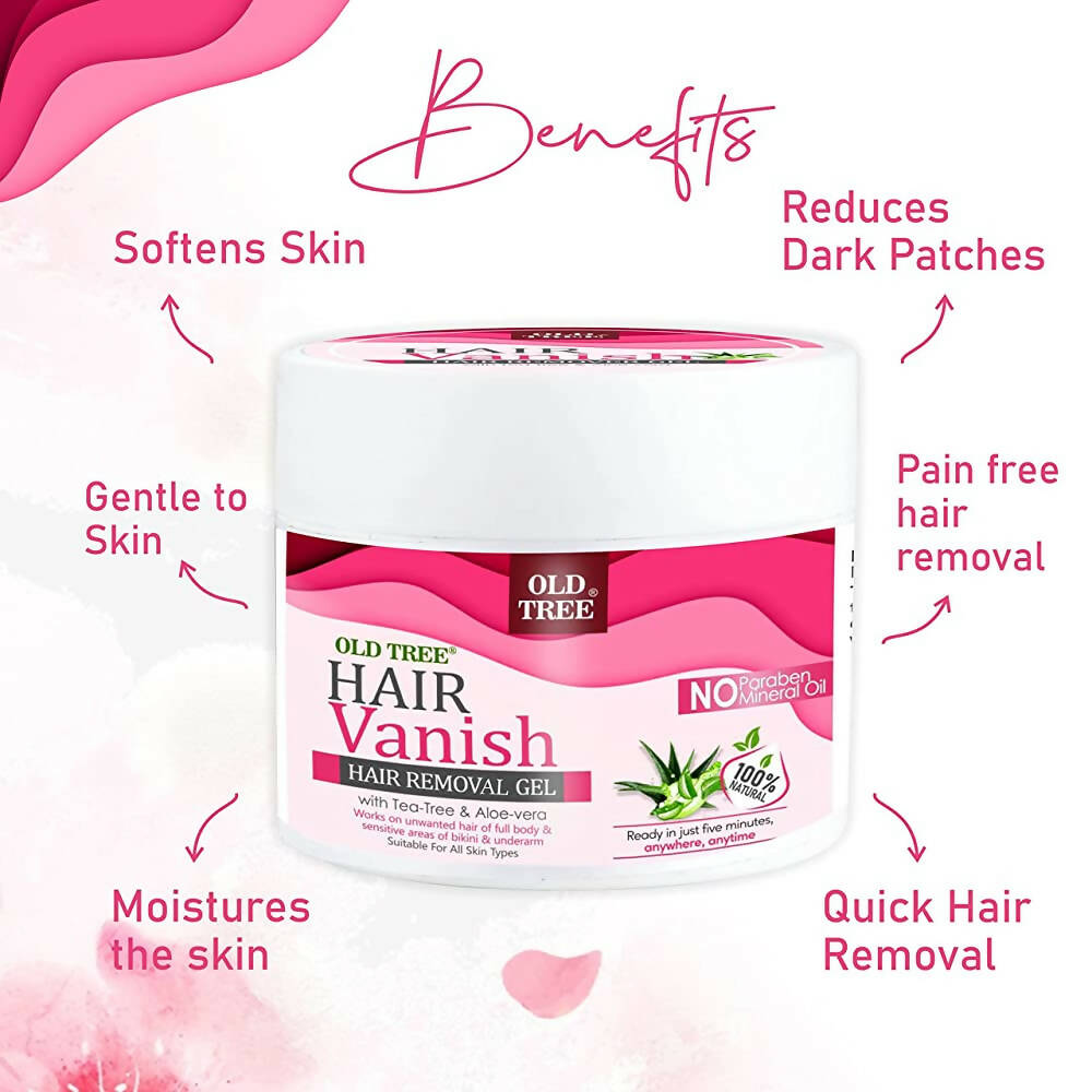 Old Tree Hair Vanish Hair Removal Gel with Aloe Vera & Tea Tree | Grocsy