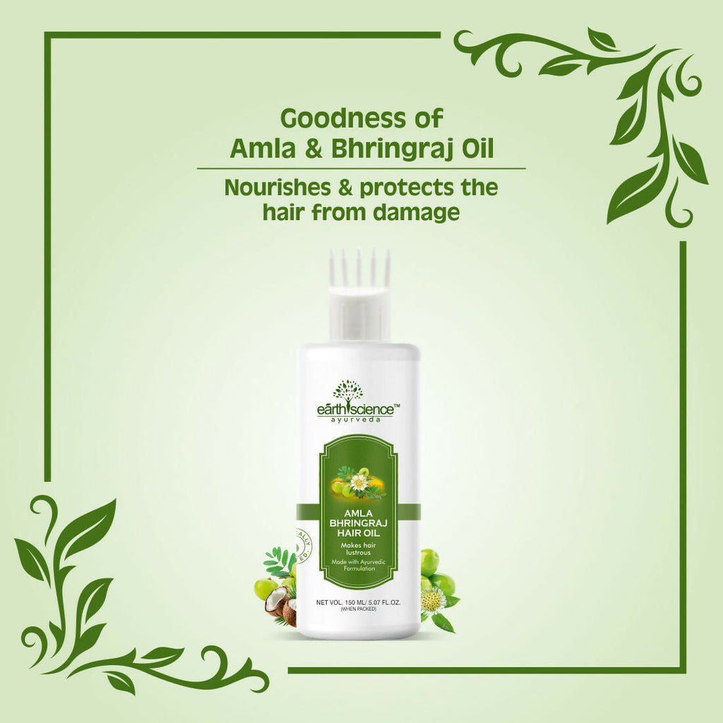 Earth Science Ayurveda Amla & Bhringraj Hair Oil | Grocsy
