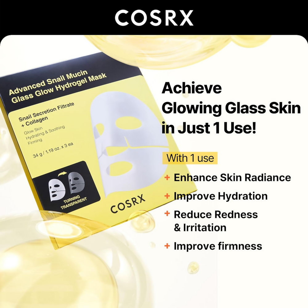 Cosrx Advanced Snail Mucin Glass Glow Hydrogel Mask | Grocsy