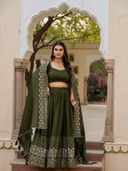 Lehenga Mart Mehendi Green Designer Wedding Wear Lehenga Choli | Grocsy
