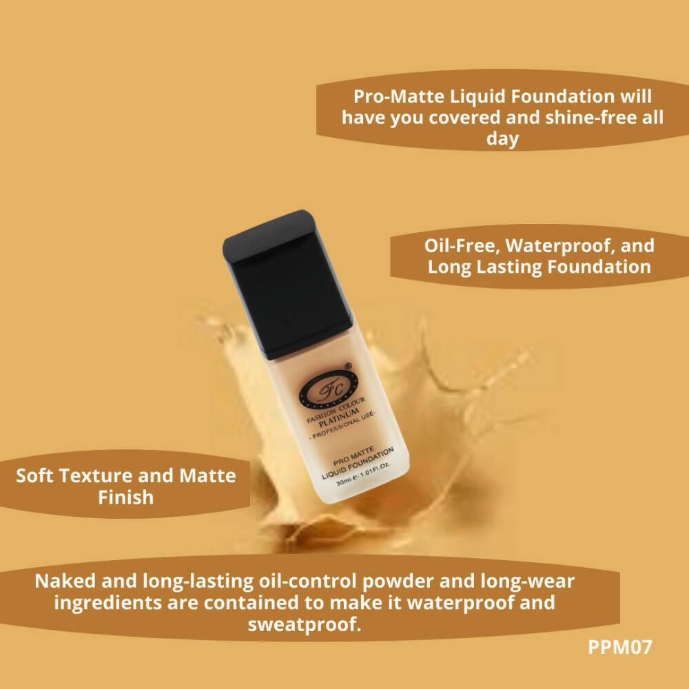 Fashion Colour Pro Matte Liquid Foundation-Warm Beige (Medium to Fair) | Grocsy