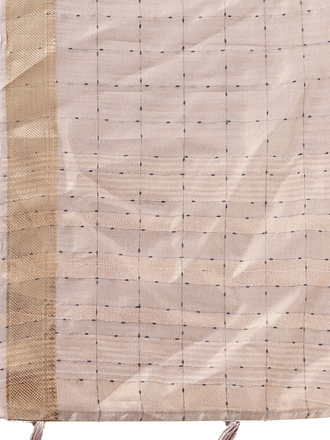 Shree Shyam Fashion Organza Cream Saree | Grocsy