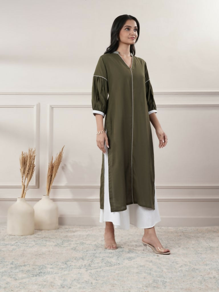 Joban Fashion Women's Khakhi V - Neck Dress | Grocsy