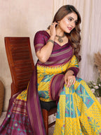 Aastha Fashion Yellow Soft Silk Weaving Saree | Grocsy