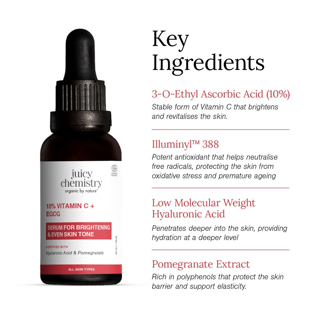 Juicy Chemistry 10% Vitamin C + EGCG Face Serum | Grocsy