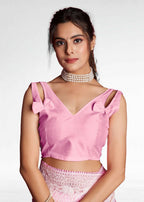 Vamsee Pink Organza Saree | Grocsy