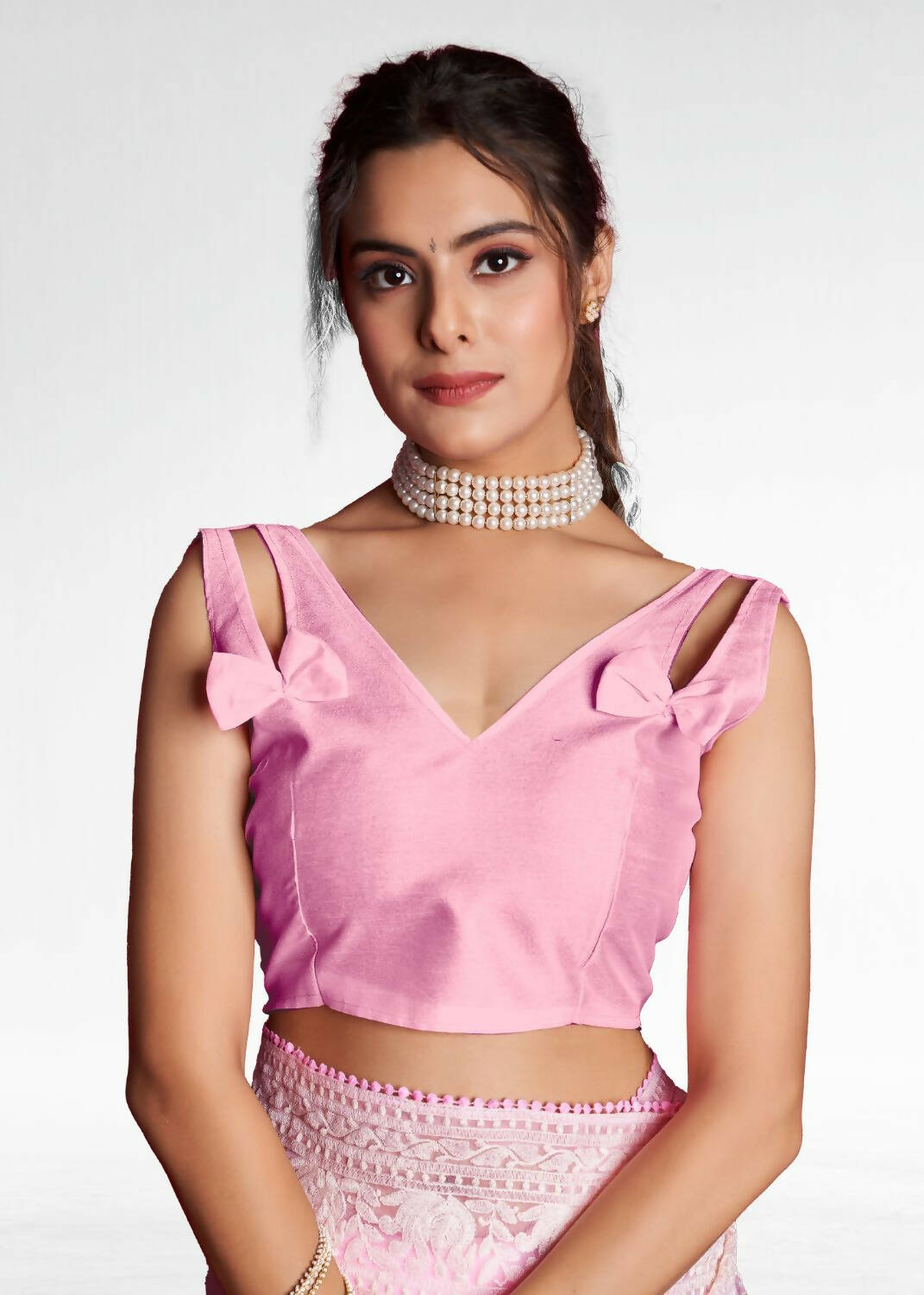 Vamsee Pink Organza Saree | Grocsy