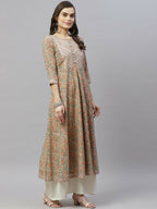 Miravan Women's Cotton Floral Printed Anarkali Kurtas | Grocsy