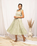 FIORRA Women's Green Cotton Printed Dress | Grocsy