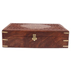 Nizalia Carved Motif Of Flora Handmade Jewellery Box | Grocsy
