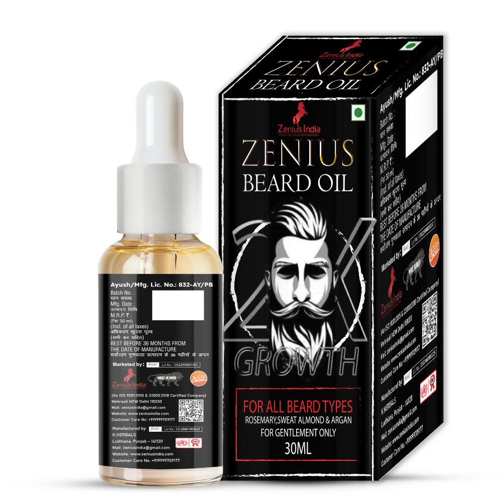 Zenius Beard Oil for Patchy Beard and Hair Growth | Grocsy