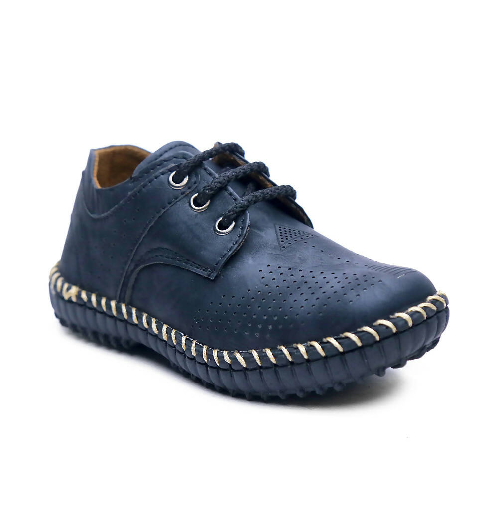 Tiny Bugs Boys Casual Lace Up Shoes - Black | Grocsy