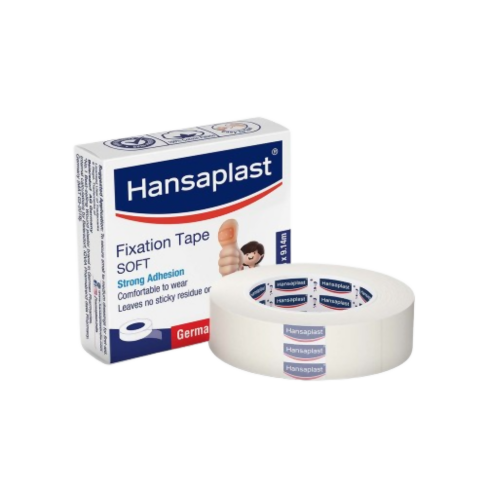 Hansaplast Fixation Tape Soft - 1.25cm x 9.14 m (24 Count (Pack of 1)) | Grocsy