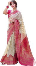 Vamika Weaving Banarasi Jacquard Pink Kanjivaram Saree | Grocsy
