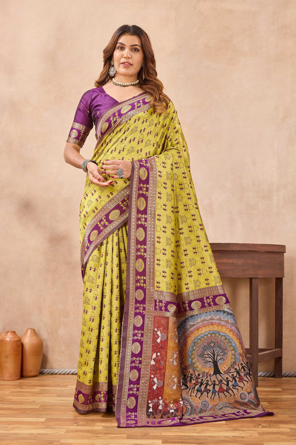 Divine International Trading Co Neon Wine Soft Silk Blend Banarasi Jacuard Work Designer Party Wear Saree With Unstitched Blouse Piece | Grocsy