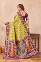 Divine International Trading Co Neon Wine Soft Silk Blend Banarasi Jacuard Work Designer Party Wear Saree With Unstitched Blouse Piece | Grocsy
