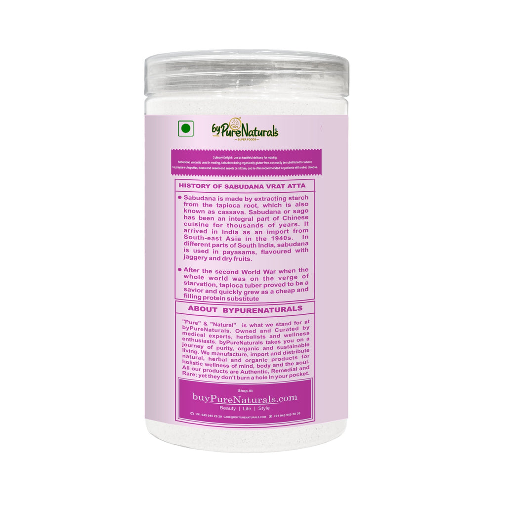 byPureNaturals Sabudana Vrat Atta (Sago Tapioca Flour) | Grocsy