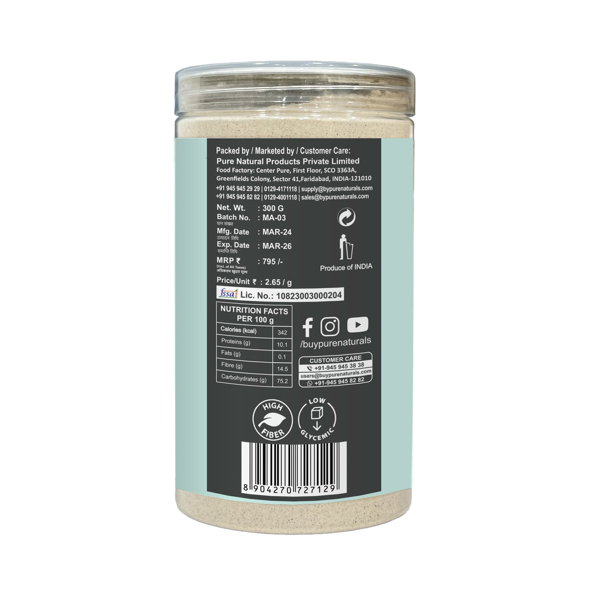 byPureNaturals Makhana Atta (Fox Nuts Flour) | Grocsy