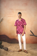 Abstract Marble Print Cotton Shirt by Hilo Design | Grocsy