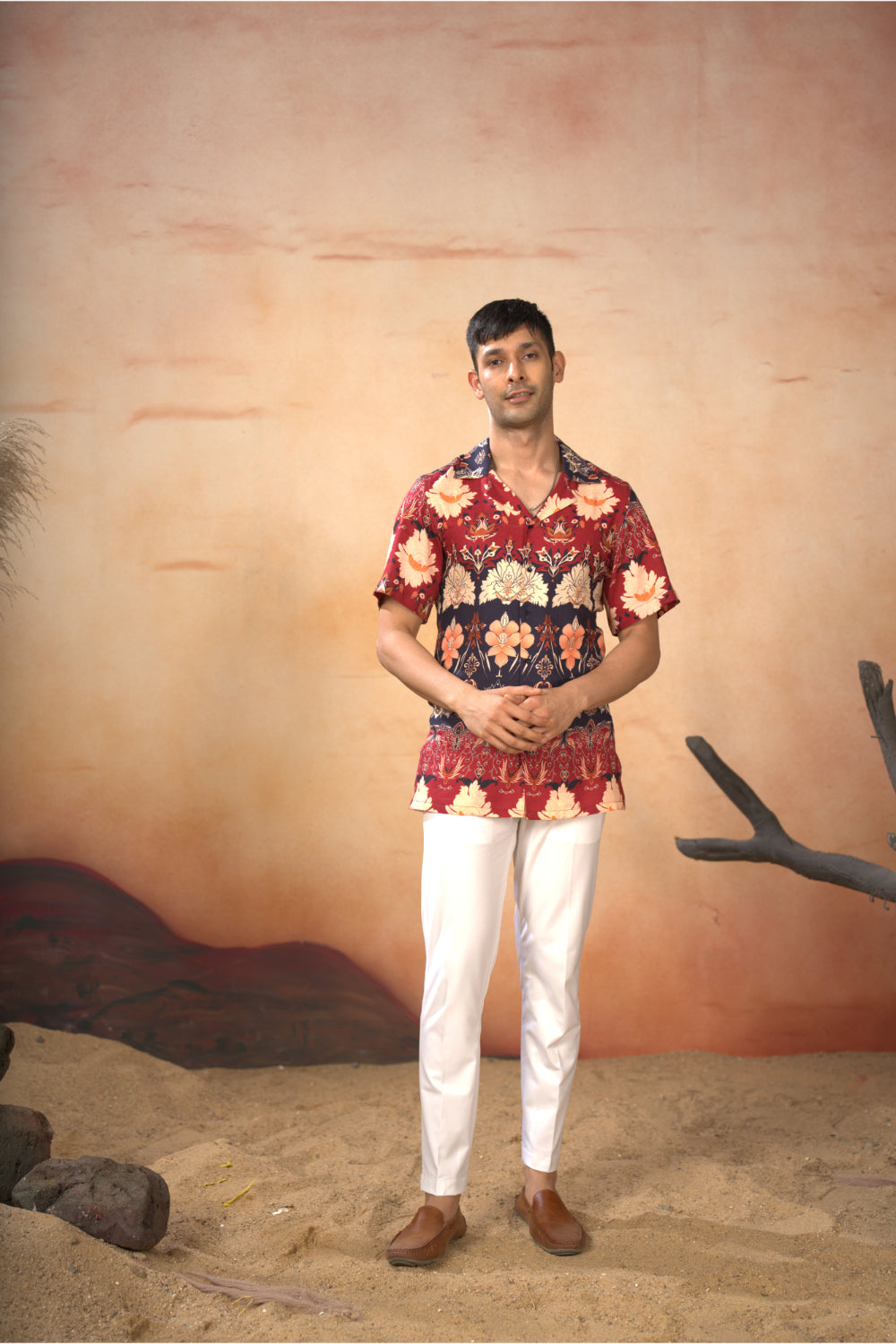 Blossom Print Cotton Shirt by Hilo Design | Grocsy