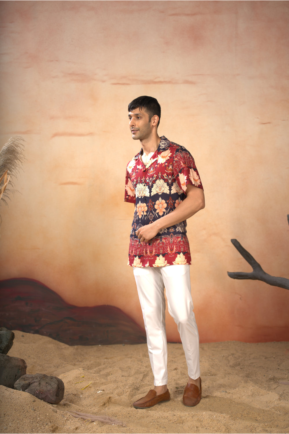Blossom Print Cotton Shirt by Hilo Design | Grocsy