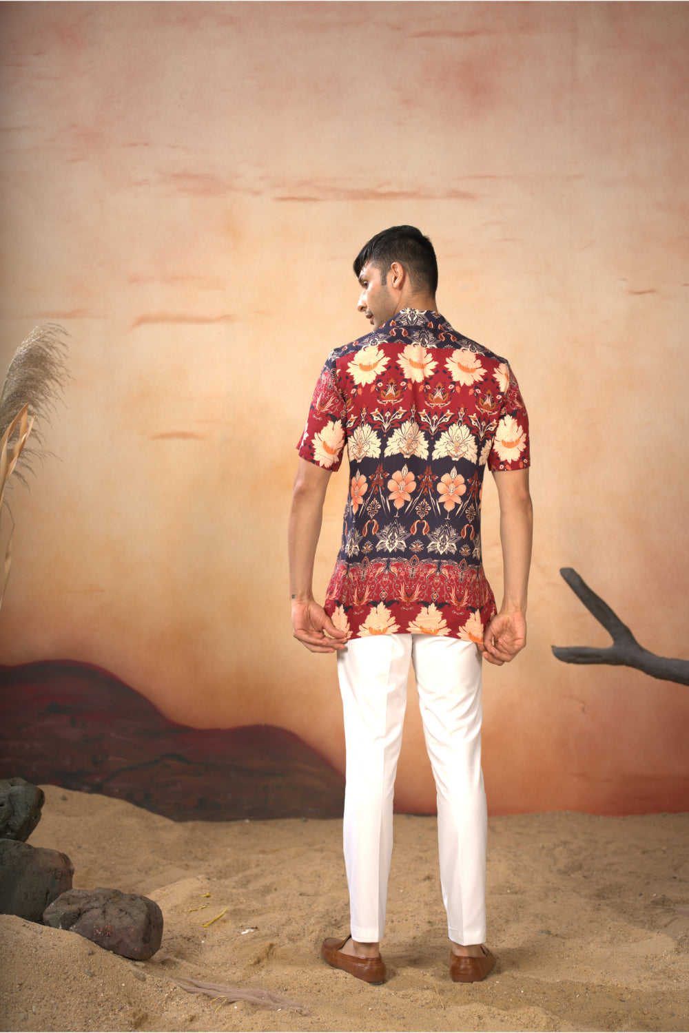 Blossom Print Cotton Shirt by Hilo Design | Grocsy