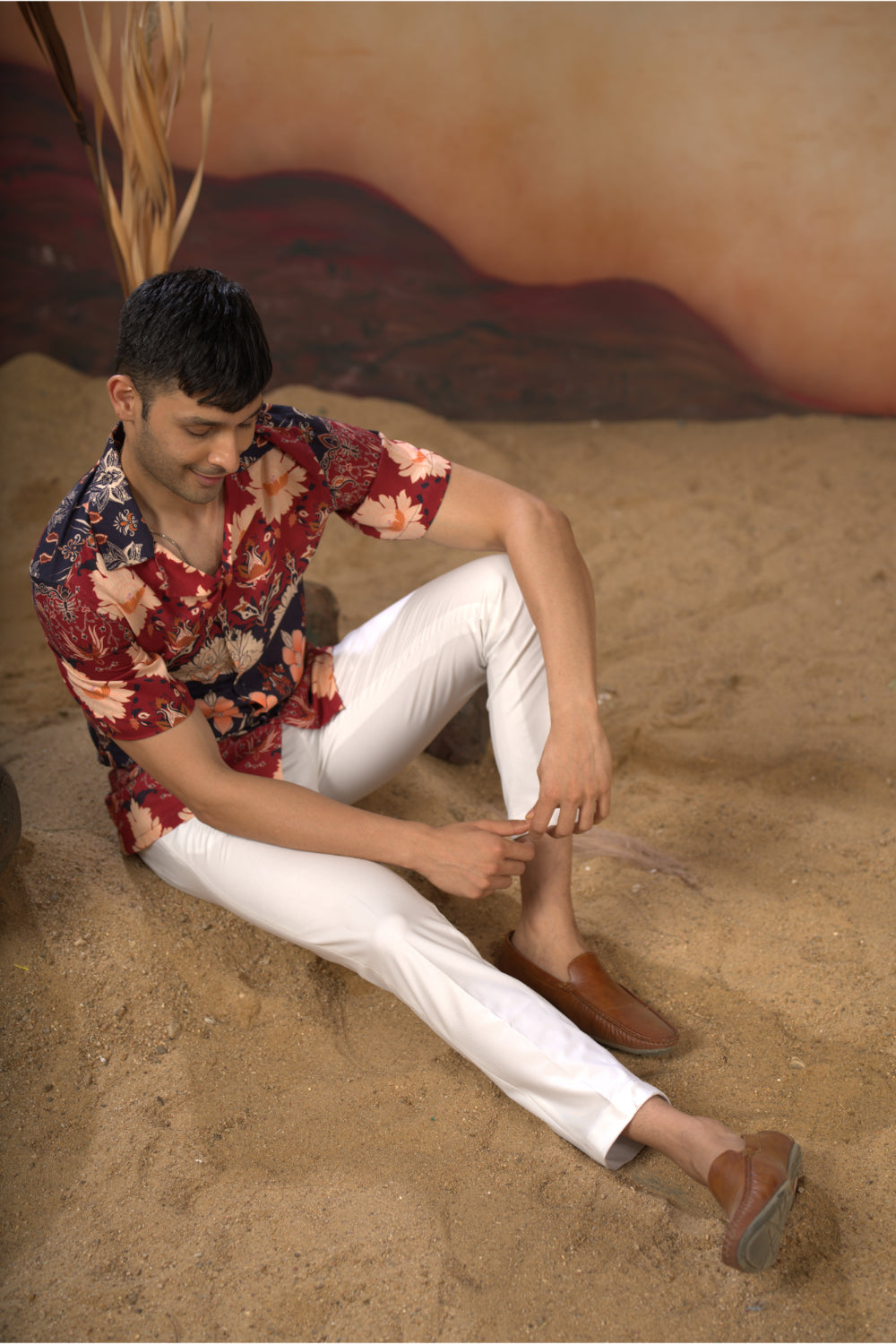 Blossom Print Cotton Shirt by Hilo Design | Grocsy