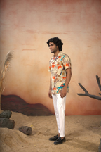 Serenity Bird Themed Print Cotton Shirt by Hilo Design | Grocsy