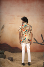 Serenity Bird Themed Print Cotton Shirt by Hilo Design | Grocsy