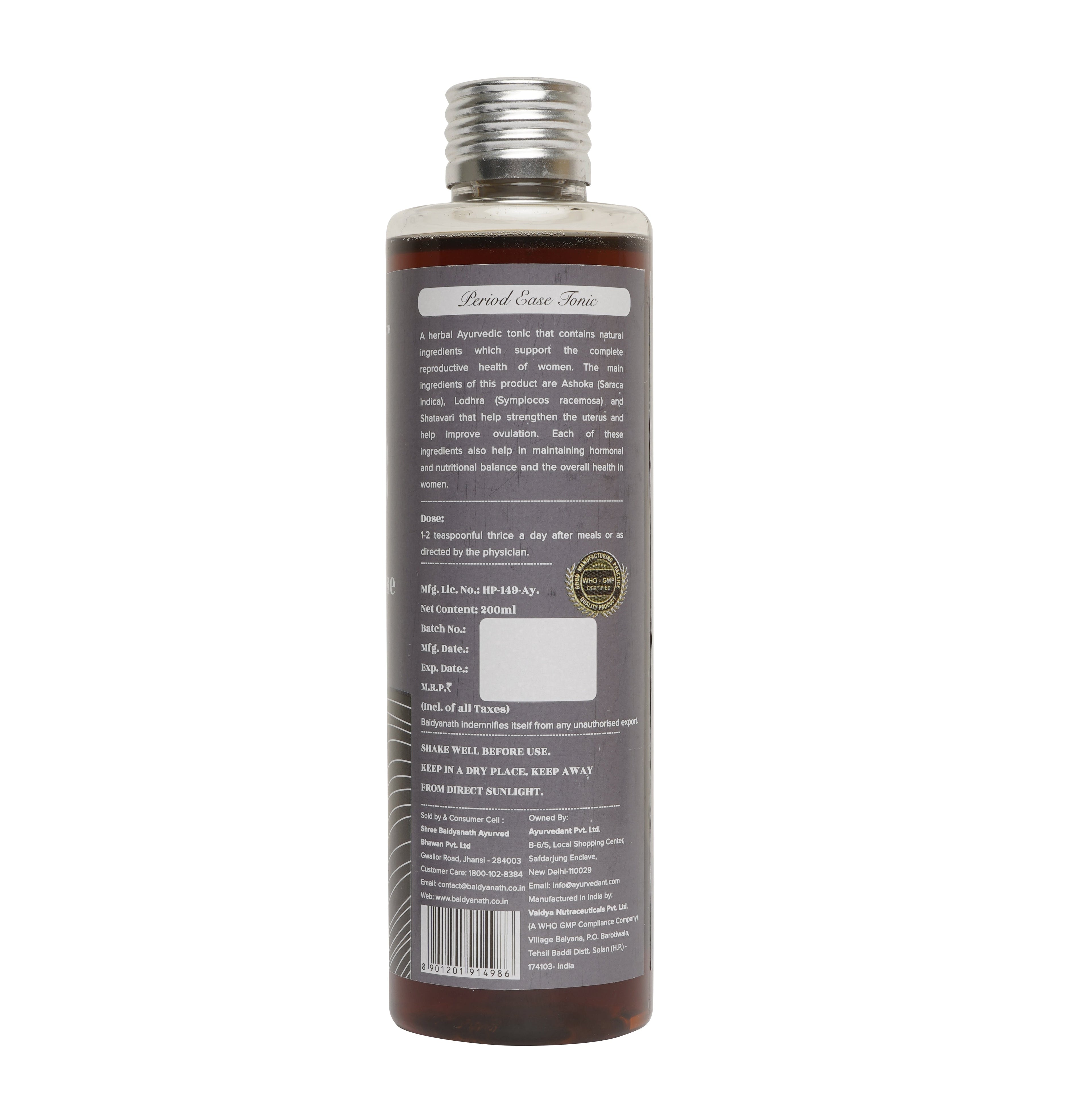 Baidyanath Jhansi Ayurvedant Period Ease Tonic | Grocsy