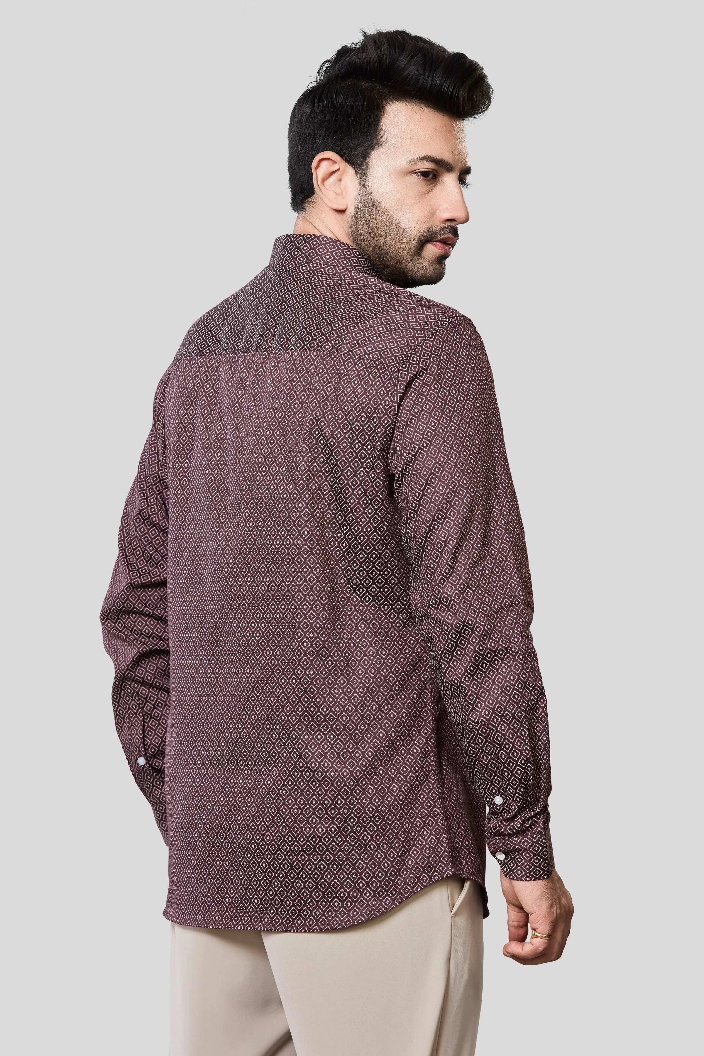 Jonesburg Men's Printed Slim Fit Formal Shirt | Grocsy