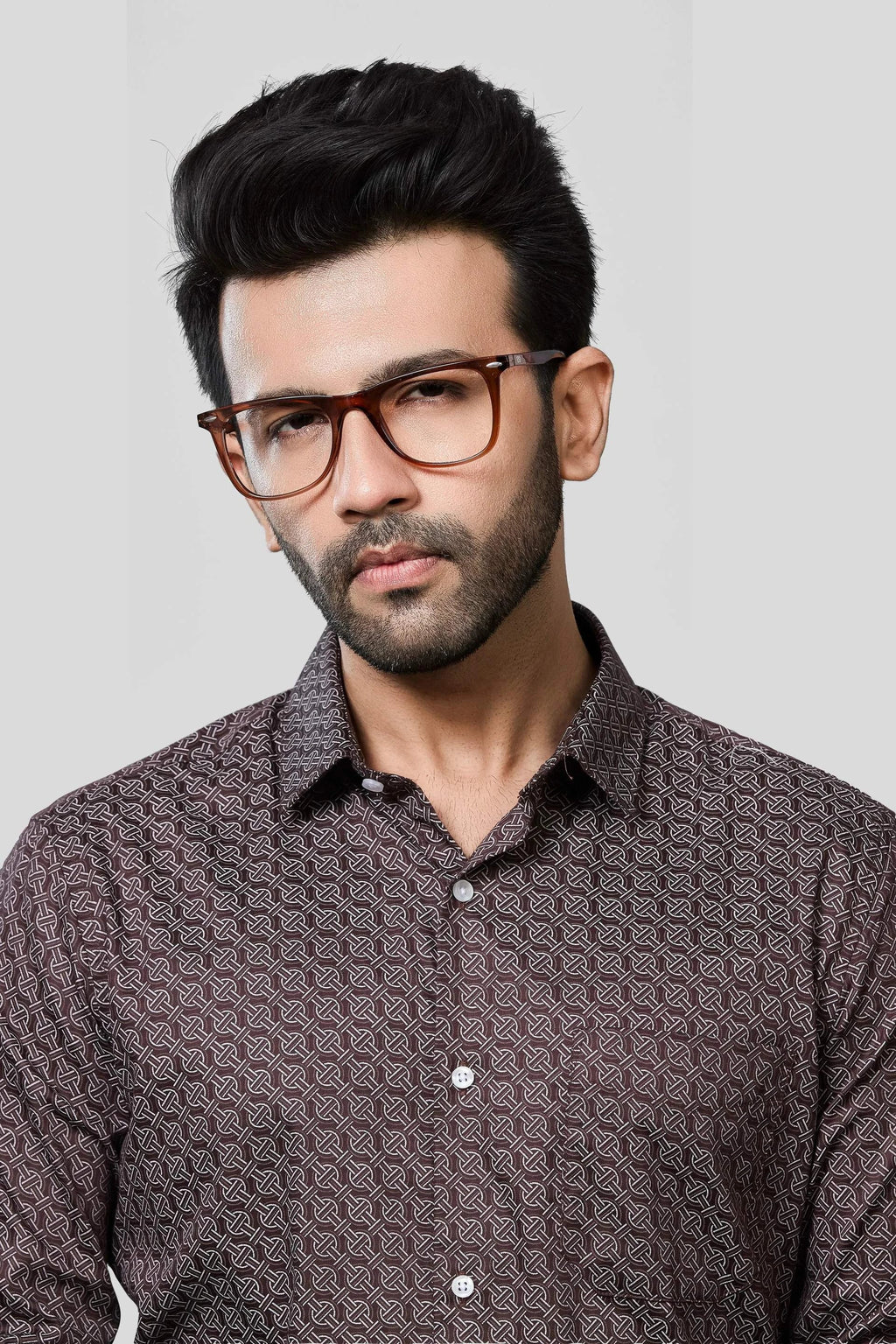 Jonesburg Men's Printed Slim Fit Formal Shirt | Grocsy