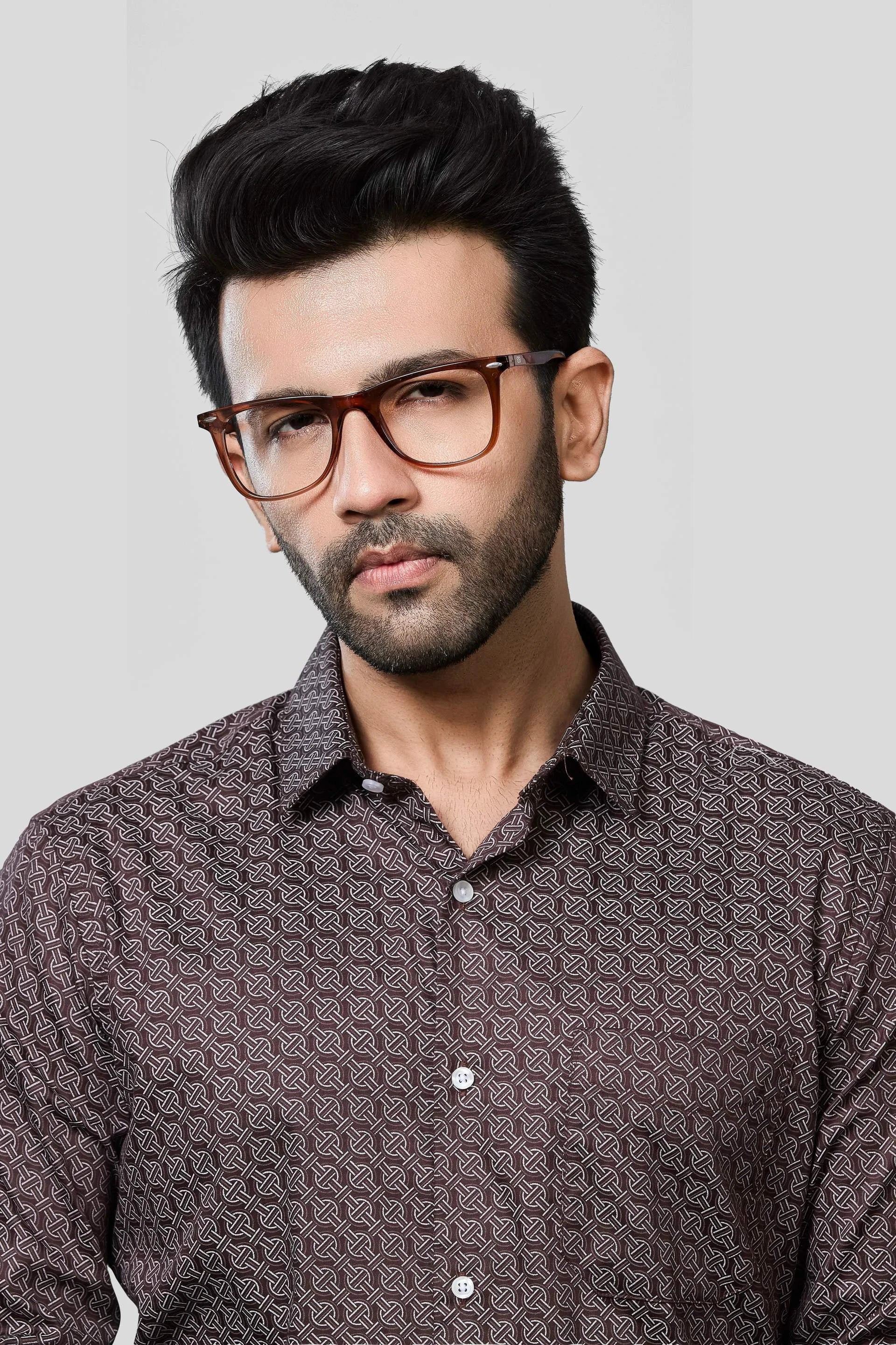 Jonesburg Men's Printed Slim Fit Formal Shirt | Grocsy