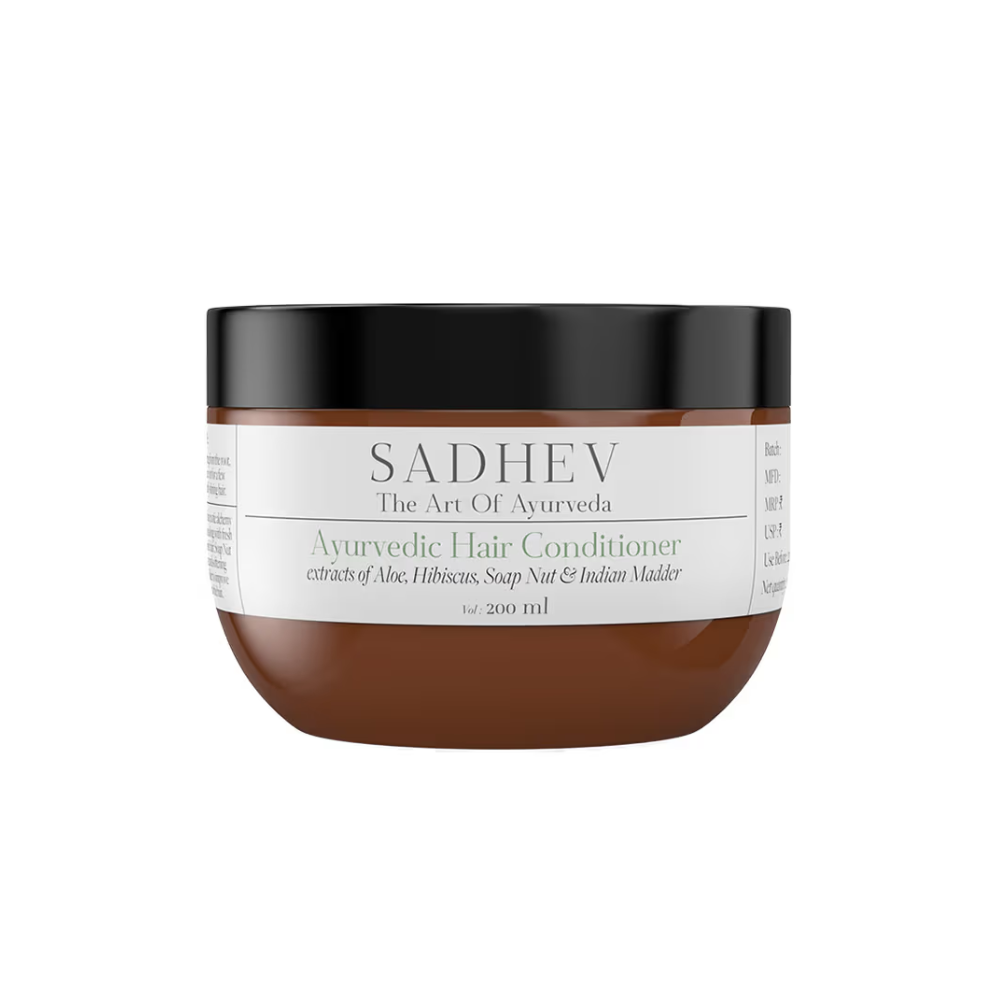 Sadhev Ayurvedic Hair Conditioner With Extracts Of Aloe, Hibiscus, Soap Nut And Indian Maddar For Deep Condition And Nourishment | Grocsy