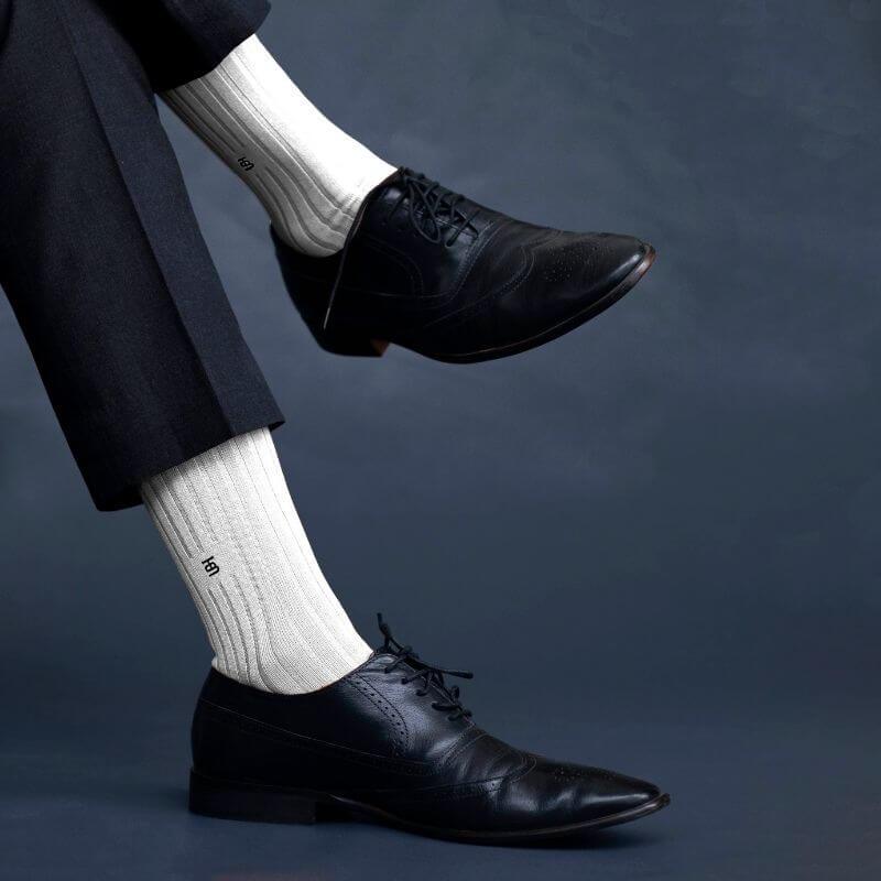 Socksoho Luxury Men Socks Ritzy Cream | Grocsy