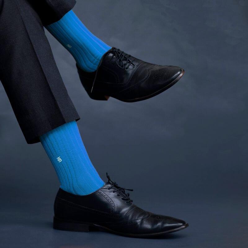 Socksoho Luxury Men Socks Brash Blue | Grocsy