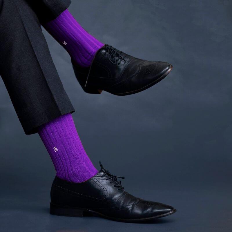 Socksoho Luxury Men Socks Resplendent Purple | Grocsy