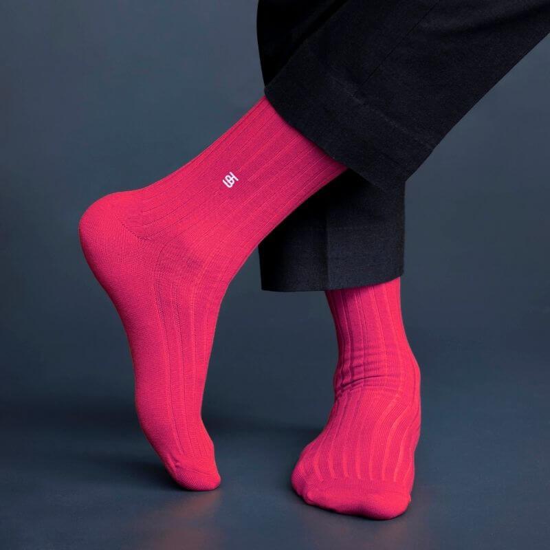 Socksoho Luxury Men Socks Playful Pink | Grocsy