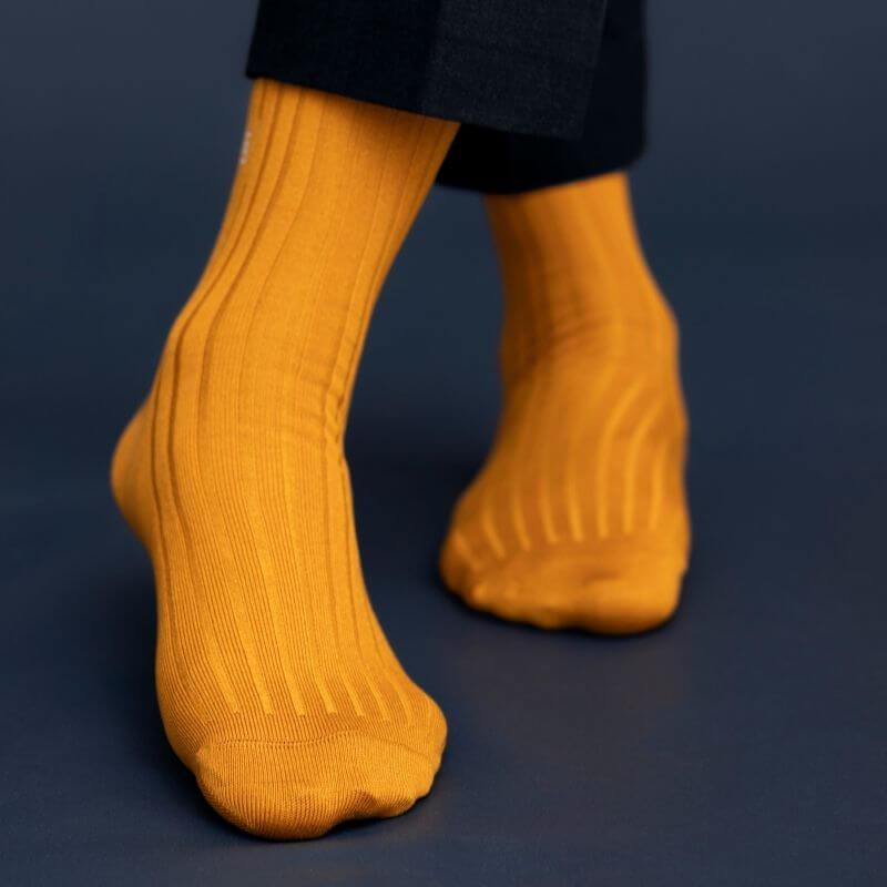 Socksoho Luxury Men Socks Sanguine Mustard | Grocsy