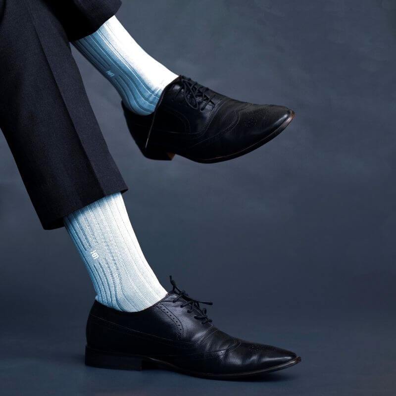 Socksoho Luxury Men Socks Crystal Blue | Grocsy