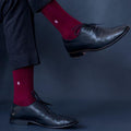 Socksoho Luxury Men Socks Bold Burgundy | Grocsy