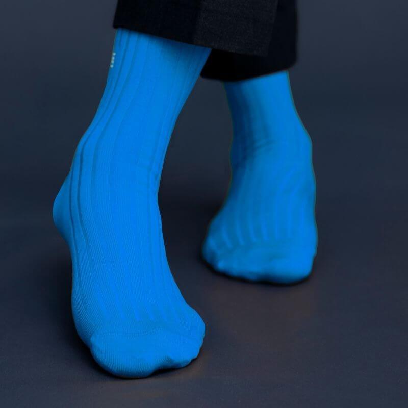 Socksoho Luxury Men Socks Brash Blue | Grocsy